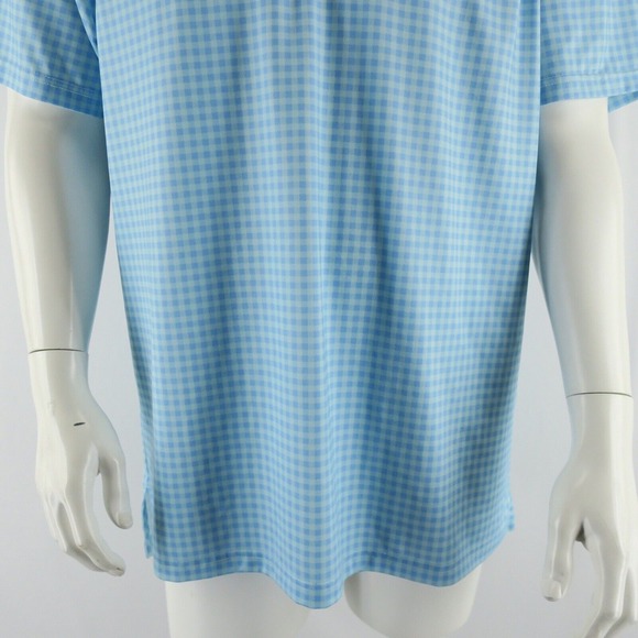 Southern Tide Short Sleeve Golf Polo Shirt Mens L Blue Longhorn Checkered - Picture 4 of 8